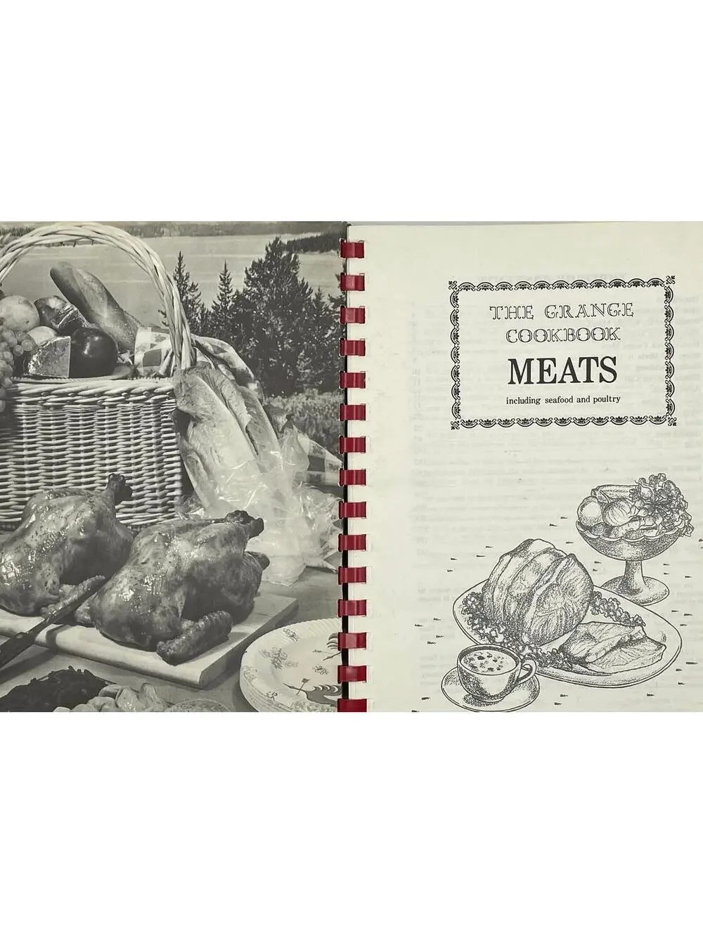 Vintage 1968 Grange Cookbook: Meats, Seafood, Local Recipes
